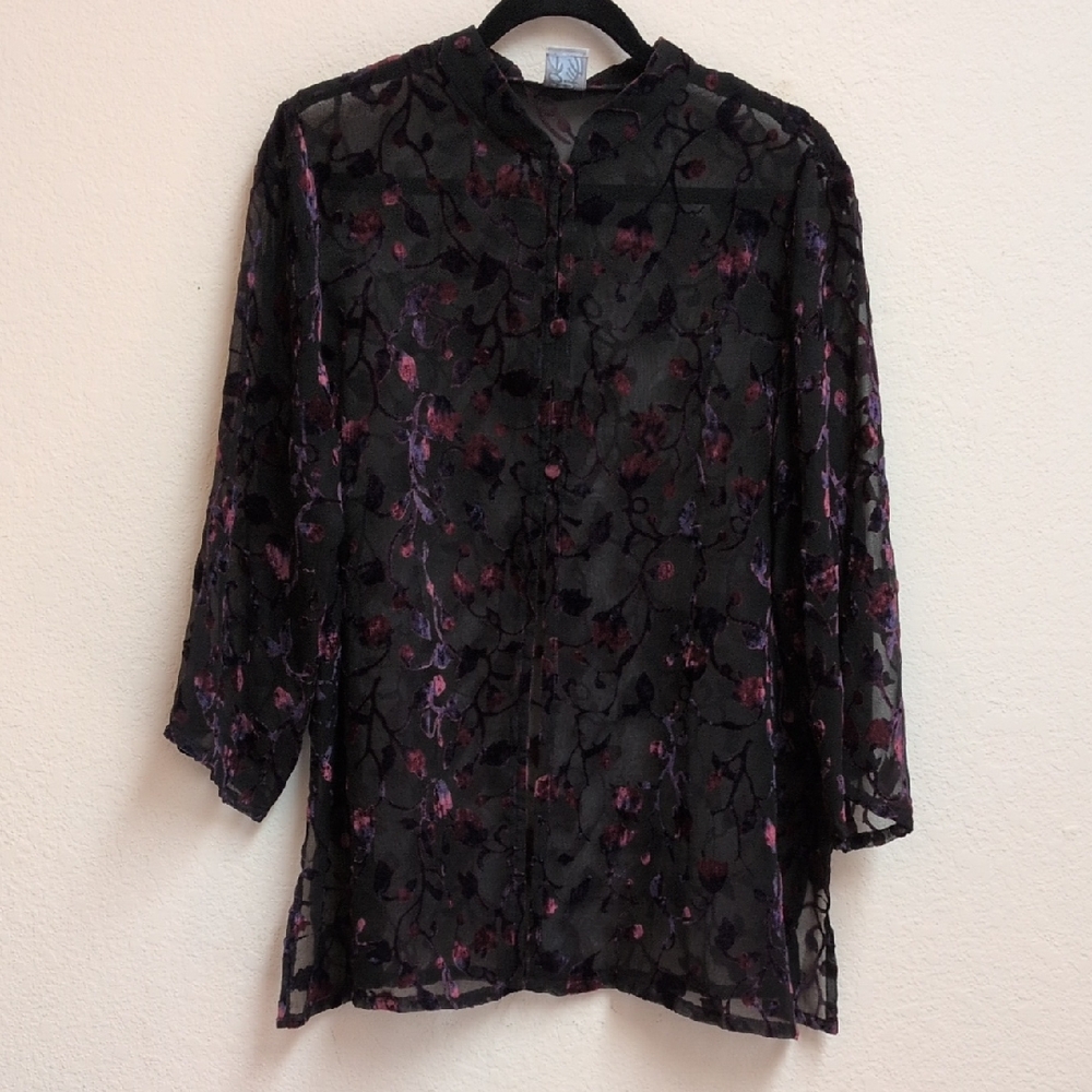 Chic Black and Purple Women's Blouse